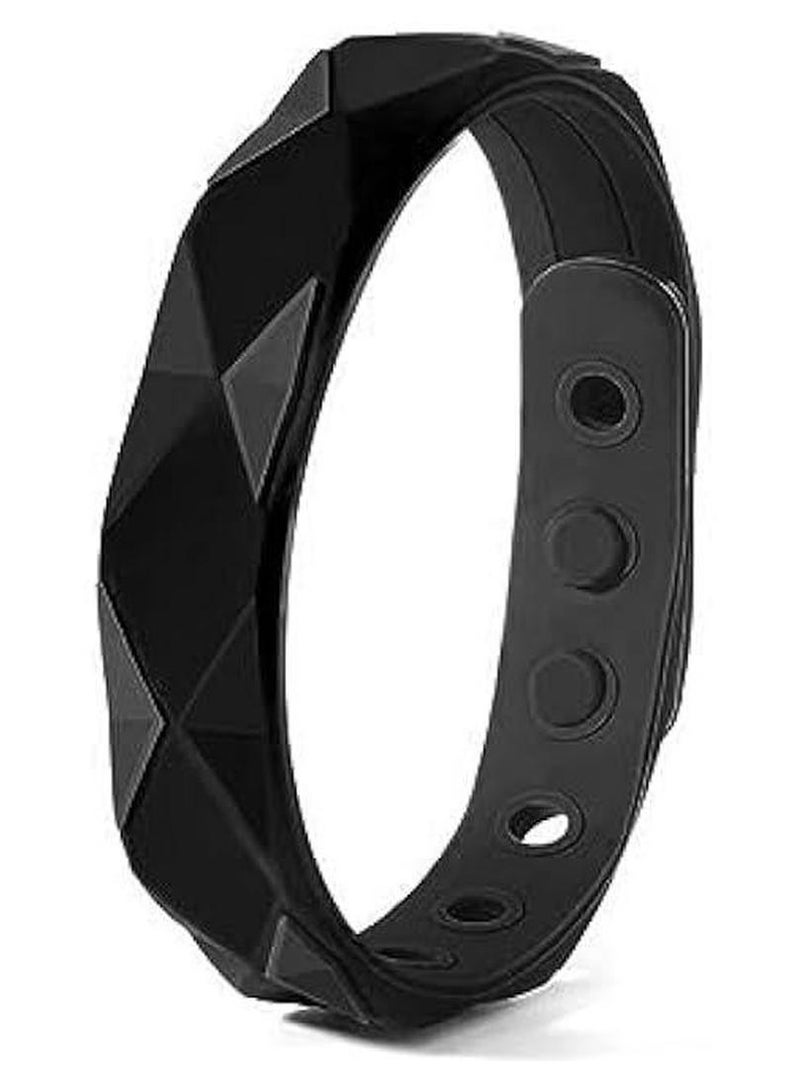Bukela Universal Adjustable Anti-static Wristband Silicone Waterproof Anti-static Silicone Sports Bracelet for Men and Women (Black) - Image 1