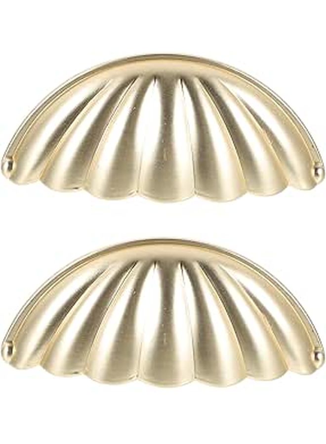 Vintage Style Gold Metal Cabinet Handles 2 Pack For Wardrobe Dresser Kitchen Drawers - Image 1