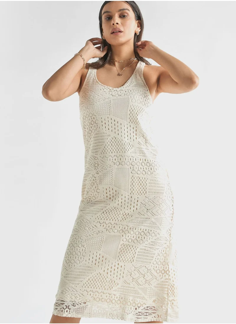 FAV Openwork Knitted Dress