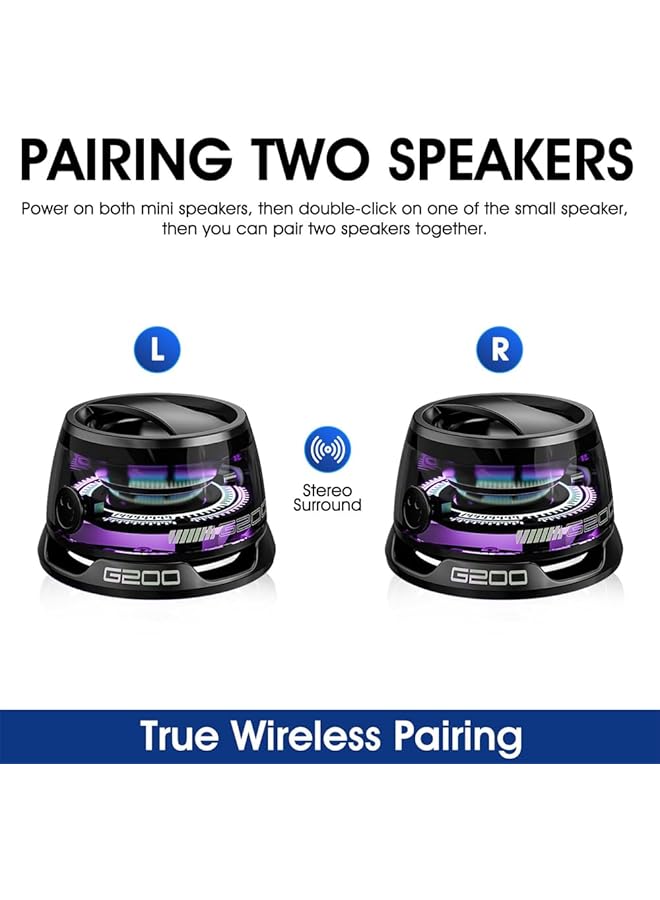 erorex Magnetic Bluetooth Speaker Multi Rgb Color Light And Phone Holder High Sound Quality Mini Bluetooth Speaker For Shower Bike Car Room Outdoor Gifts For Teens Black  - Image 4