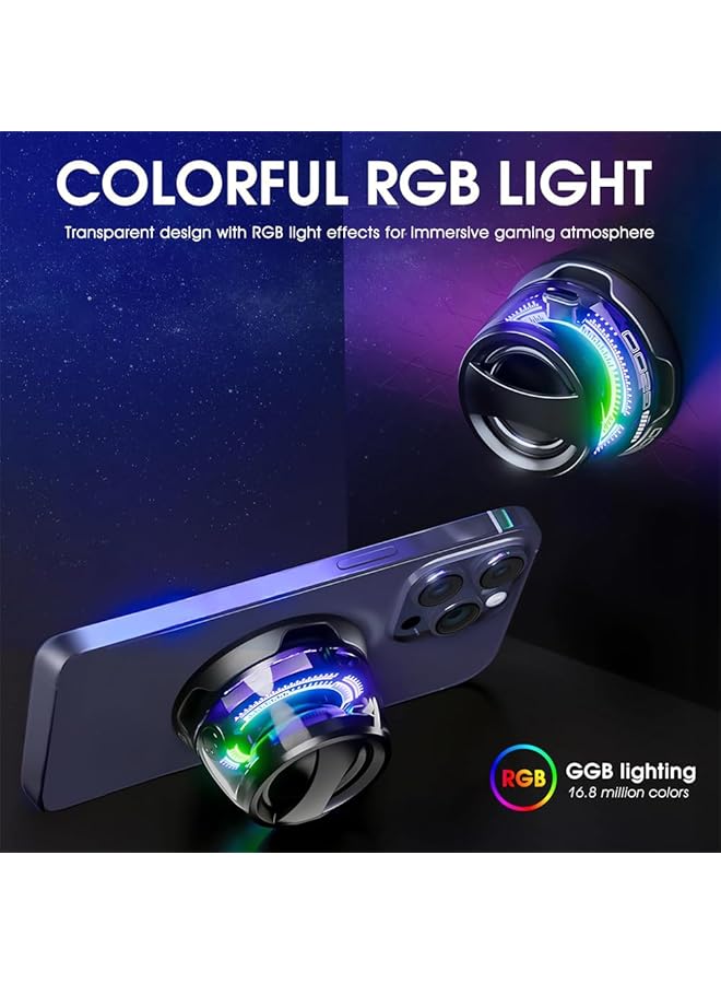erorex Magnetic Bluetooth Speaker Multi Rgb Color Light And Phone Holder High Sound Quality Mini Bluetooth Speaker For Shower Bike Car Room Outdoor Gifts For Teens Black  - Image 2