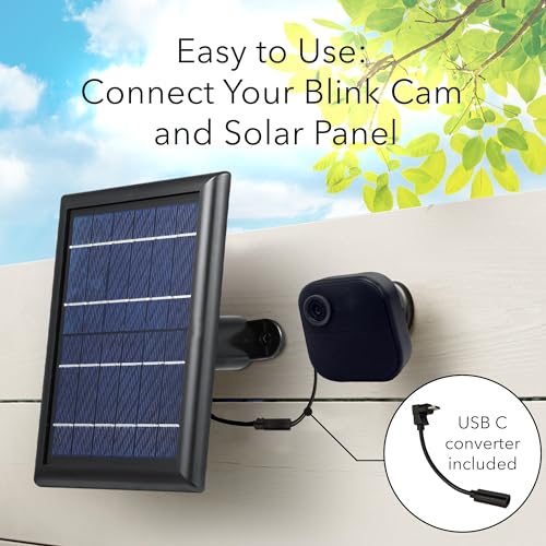 Wasserstein Solar Panel with Internal Battery - Compatible with Blink Outdoor 3/4 (3-Pack, Black) (Camera NOT Included) - Image 3