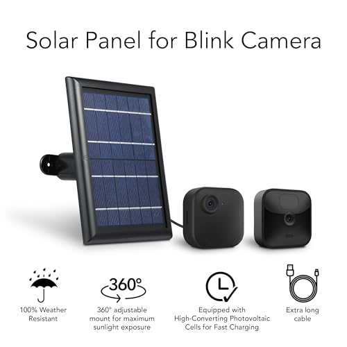 Wasserstein Solar Panel with Internal Battery - Compatible with Blink Outdoor 3/4 (3-Pack, Black) (Camera NOT Included) - Image 2