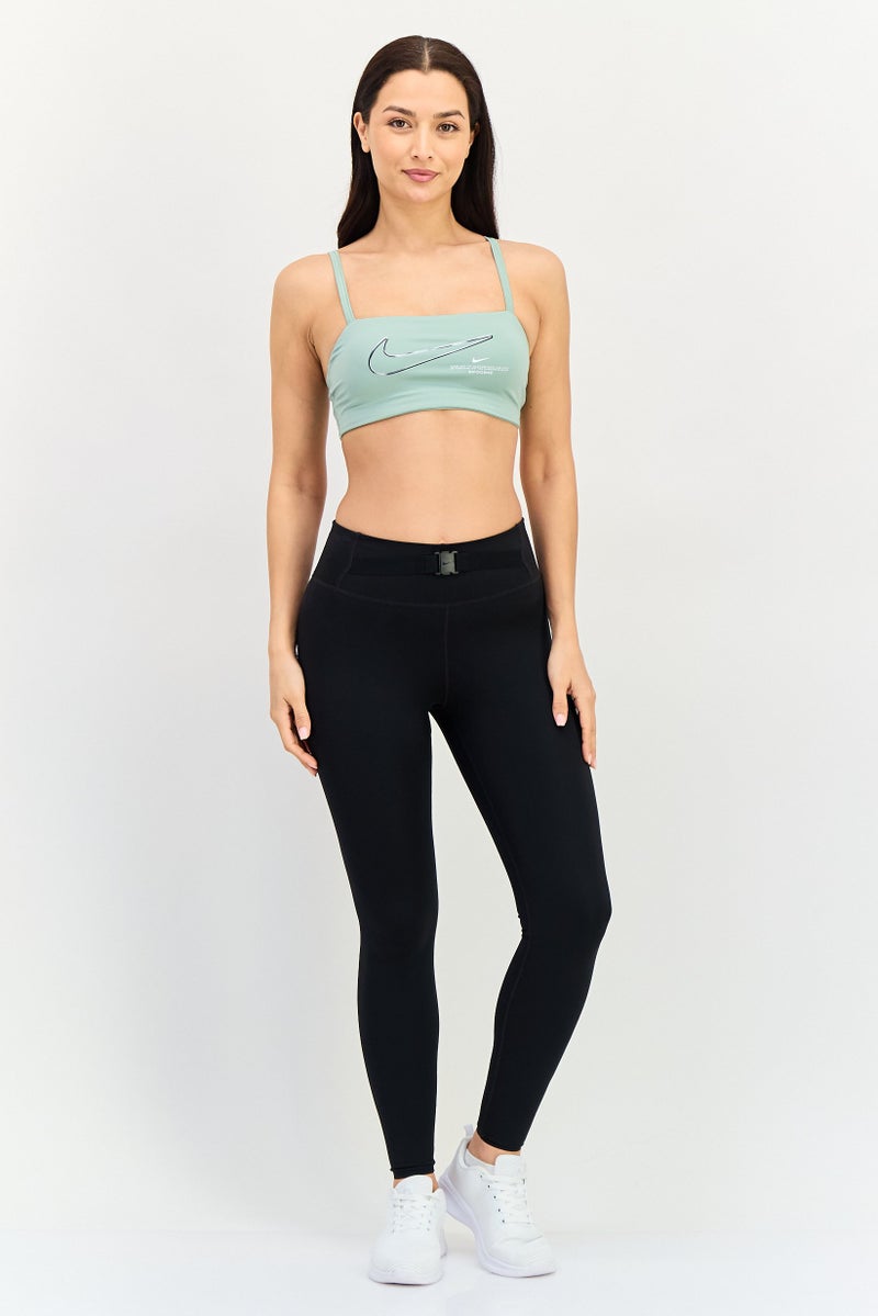 Nike Women Brand Logo Padded Training Sport Bra, Slate Green - Image 4