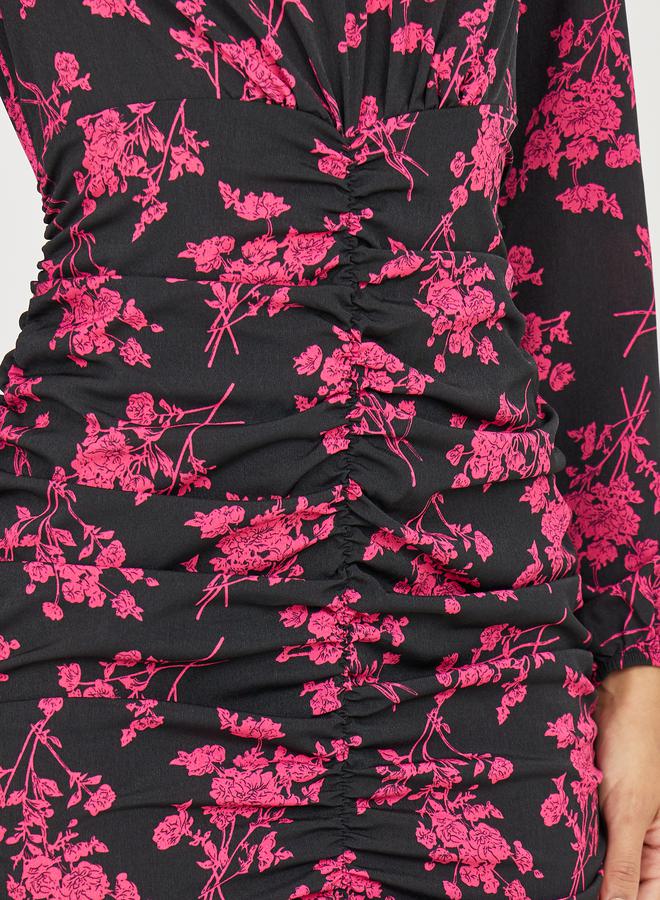 Styli Floral Ruched Maxi Dress  - Image 3