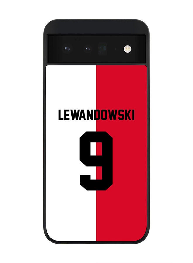 Stylizedd Rugged Black edge case for Google Pixel 6 5G Slim fit Soft Case Flexible Rubber Edges Anti Drop TPU Gel Thin Cover - Football Team - Poland Player Name - Lewandowski - Image 1