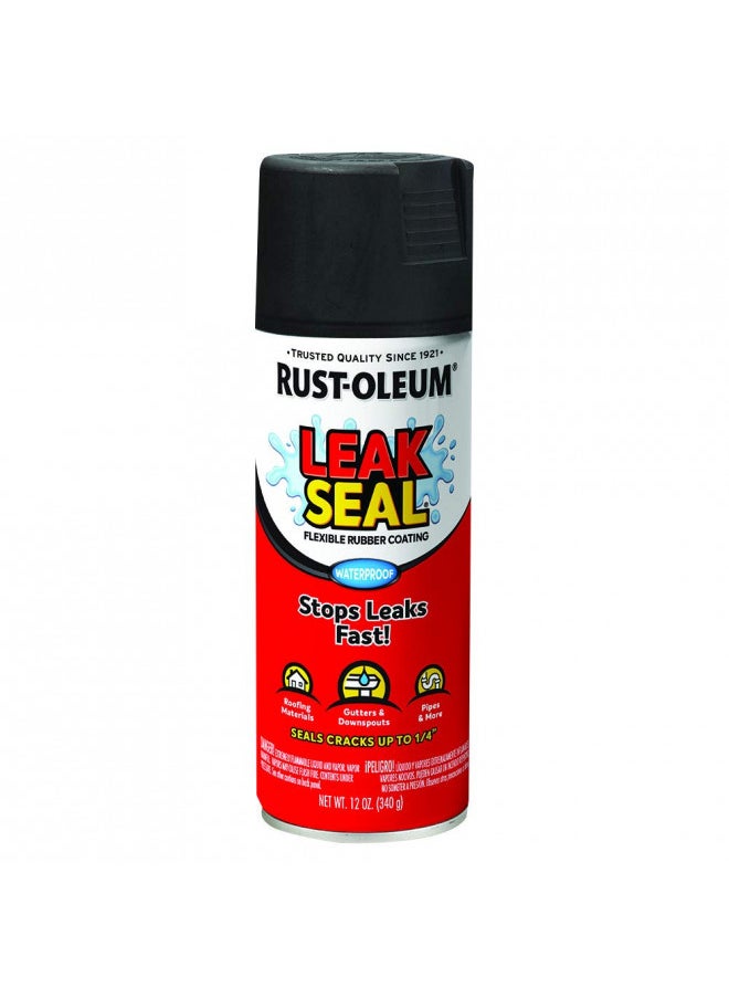 RUST-OLEUM Rust-Oleum 265494 LeakSeal Flexible Rubber Coating Spray, 12 Ounce, Black, 12 Fl Oz  - Image 1