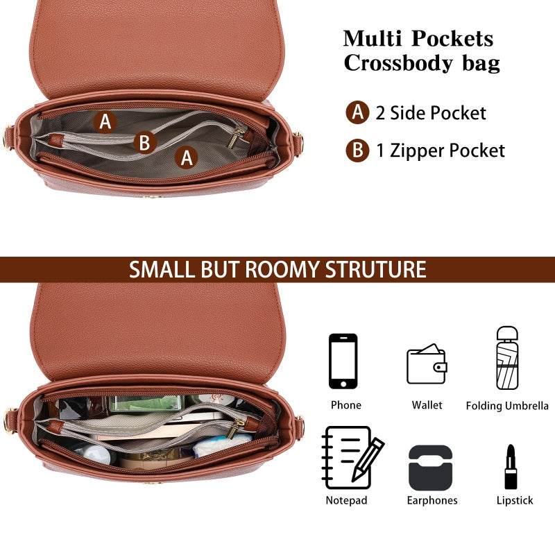 FALAN MULE Small Crossbody Bags for Women PU Leather Purses Trendy Shoulder Handbags - Image 4