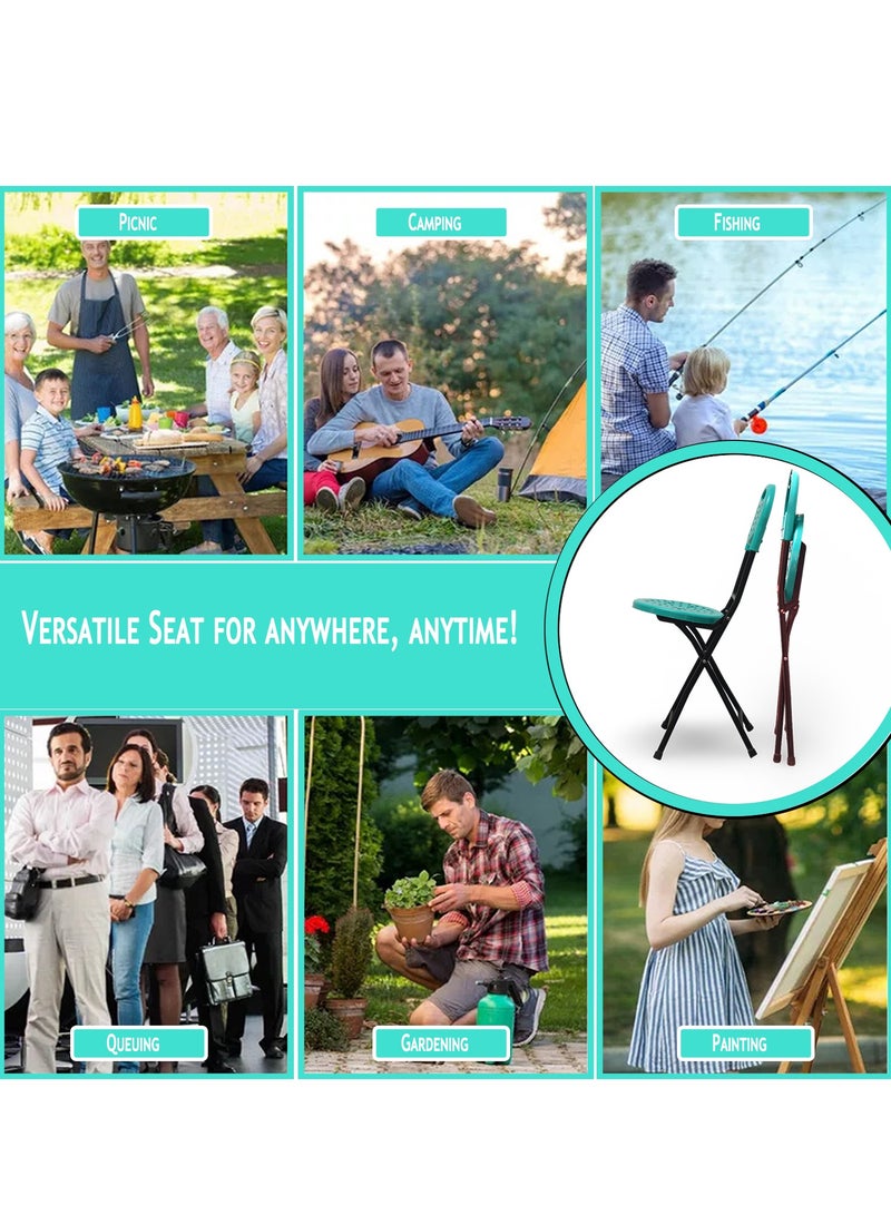 SunBoat Commerce Portable folding prayer chair – Turquoise green - Image 4