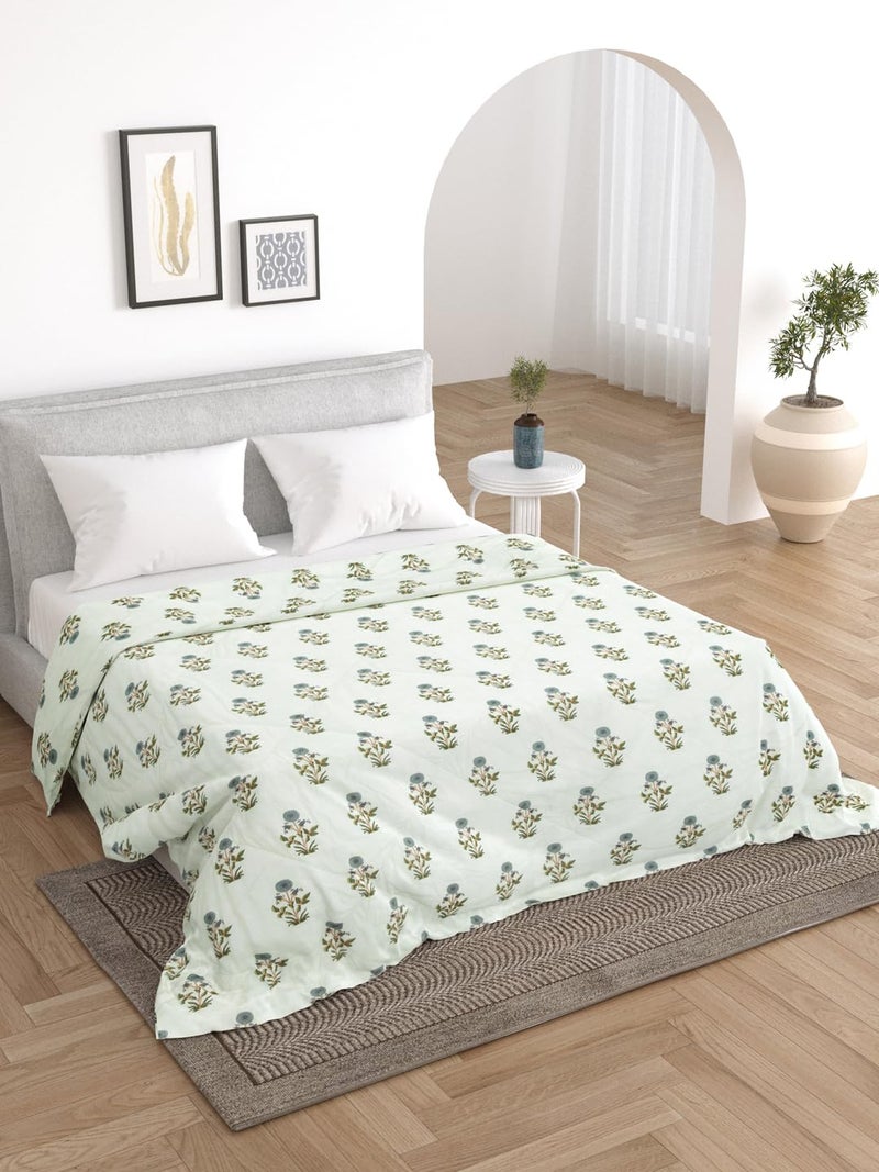 EVER HOME Bloom Cozy Light Blue Floral Microfiber Mild Winter 120 GSM Double Bed Comforter224X254CM - Image 2
