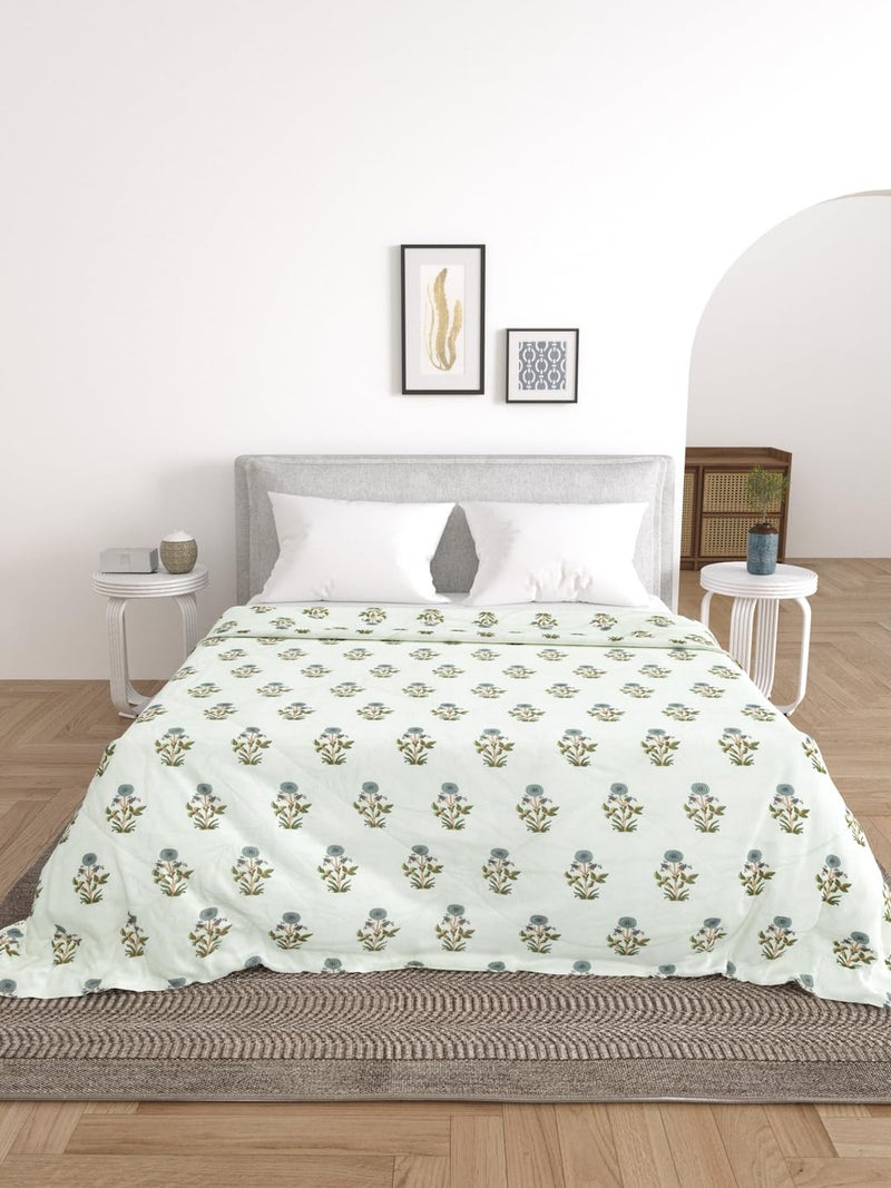EVER HOME Bloom Cozy Light Blue Floral Microfiber Mild Winter 120 GSM Double Bed Comforter224X254CM - Image 3