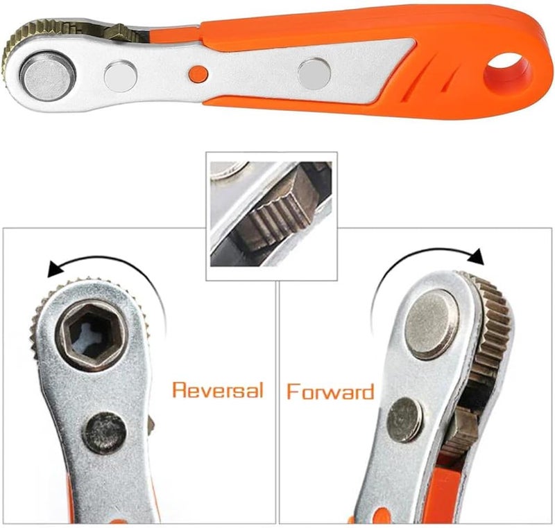 Eyech 11 in1 Mini Ratchet WrenchRight Angle Magnetic Screwdriver 14 Drive Torque 90 Degree Offset Reversible Ratcheting Screwdriver Wrench for Tight Areas36Tooth - Image 4