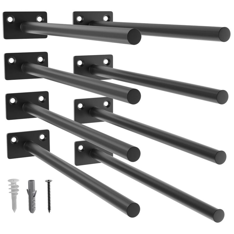 Leopo Black 8 Pack-10 Inch Floating Shelf Bracket, Concealed Shelf Support,Hidden Brackets For Floating Wood Shelves - Image 1