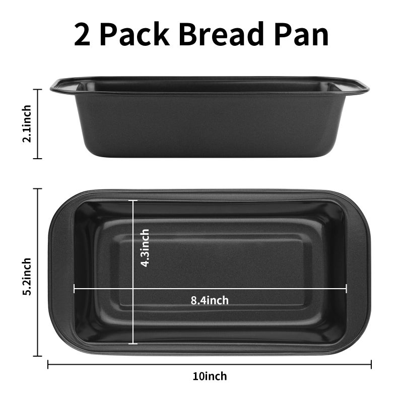 Novery 2PCS Nonstick Bread Pan - 8â€ x 4â€ Carbon Steel Loaf Baking Pans, Dishesï¼ŒRectangle Baking Supplies for Homemade Bread, Meatloaf, Cakes, Sourdough, Brownies, and Lasagnas - Image 2
