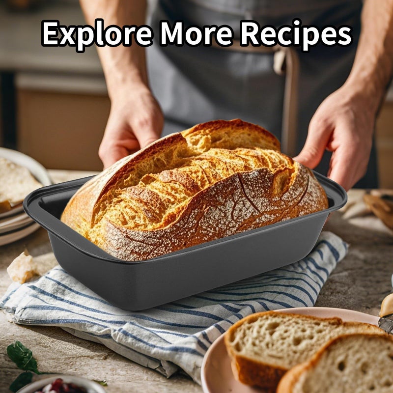 Novery 2PCS Nonstick Bread Pan - 8â€ x 4â€ Carbon Steel Loaf Baking Pans, Dishesï¼ŒRectangle Baking Supplies for Homemade Bread, Meatloaf, Cakes, Sourdough, Brownies, and Lasagnas - Image 5