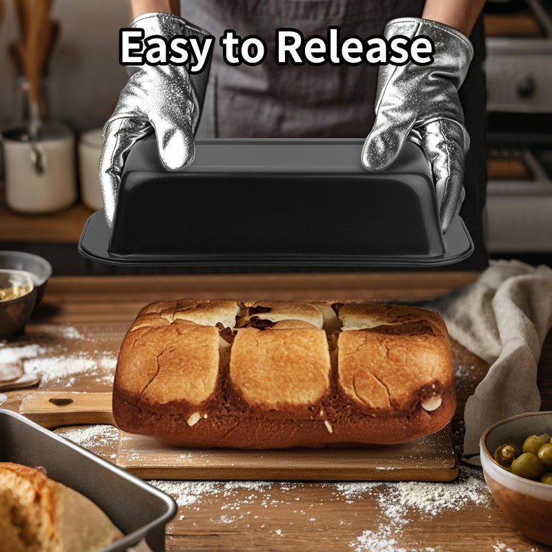 Novery 2PCS Nonstick Bread Pan - 8â€ x 4â€ Carbon Steel Loaf Baking Pans, Dishesï¼ŒRectangle Baking Supplies for Homemade Bread, Meatloaf, Cakes, Sourdough, Brownies, and Lasagnas - Image 3