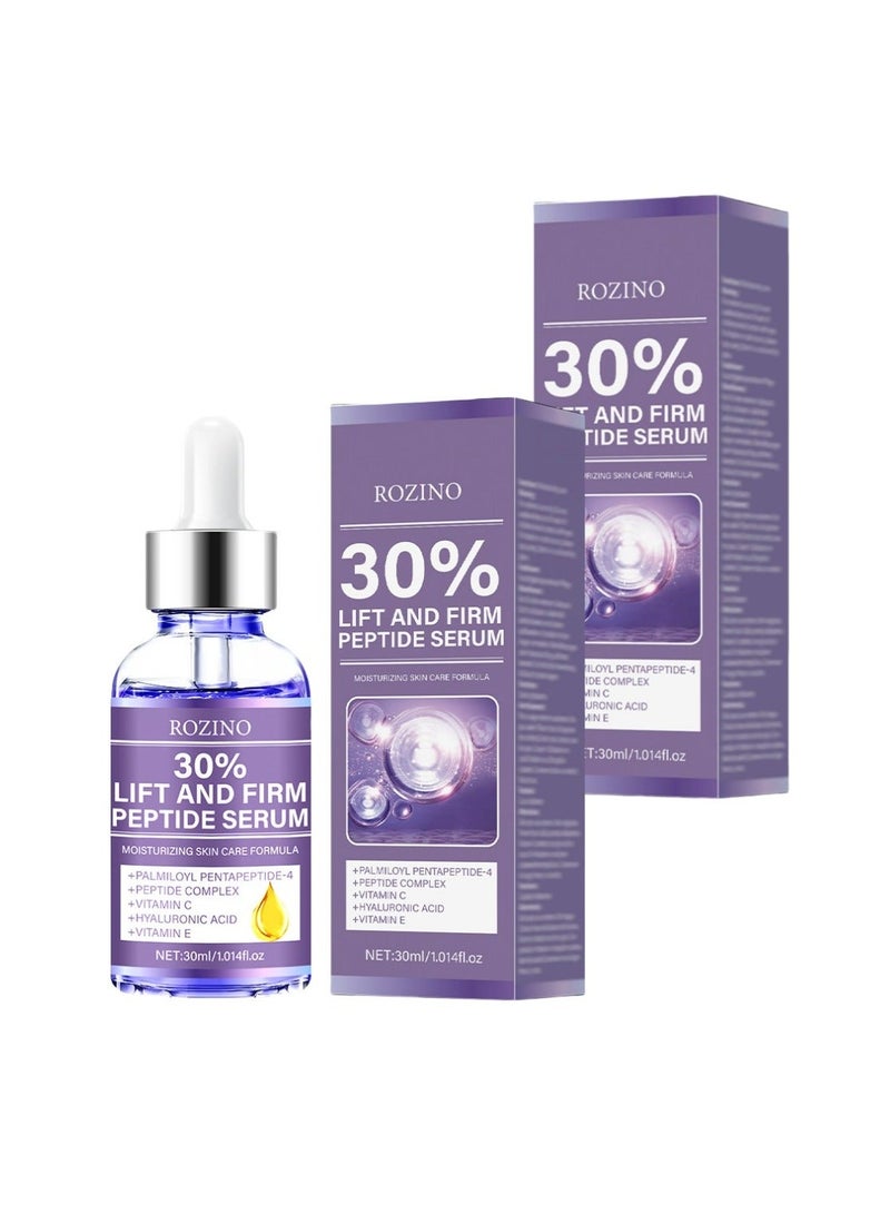 Rozino 2-PACKS Lift and Firm Peptide Serum for Face, Anti-Aging Facial Serum with Hyaluronic Acid, Vitamin C and E, Hydrating Serum for Women, for Face Lift - Facial Serum for Tightening & Lifting (30ml*2) - Image 1