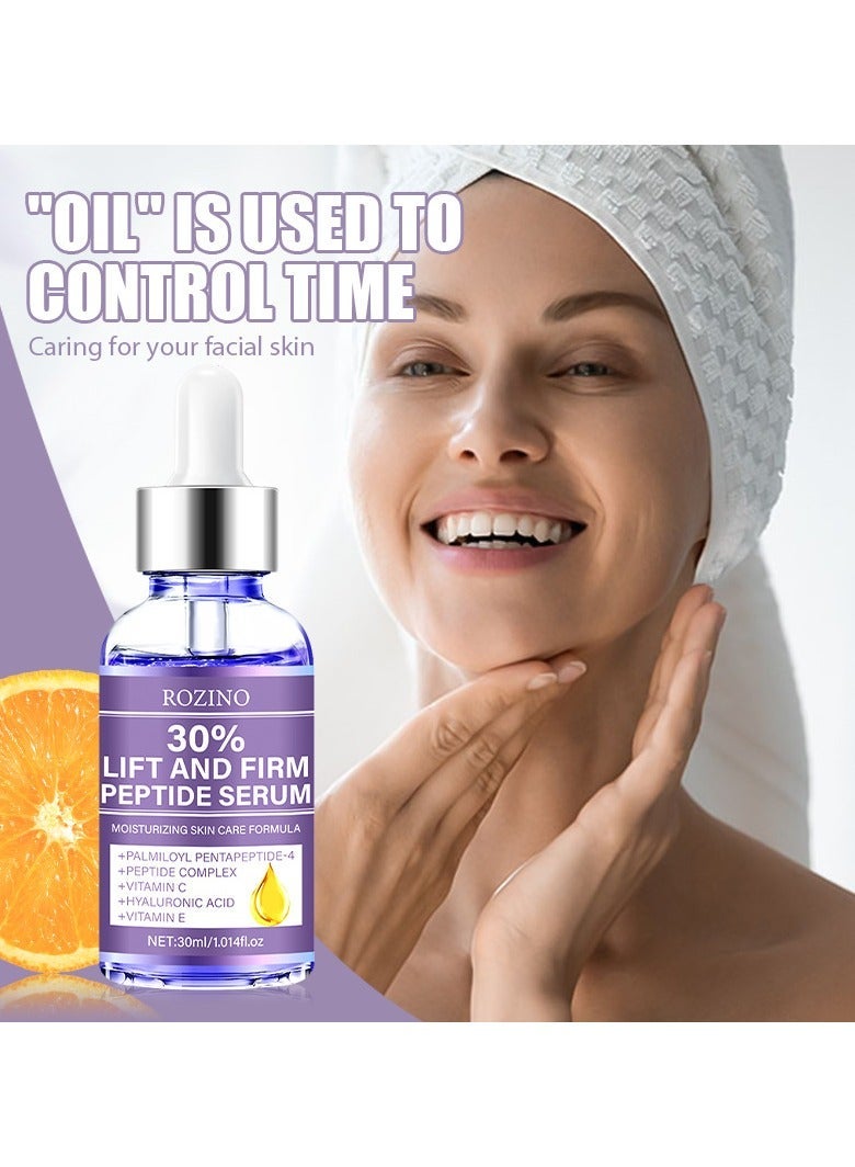 Rozino 2-PACKS Lift and Firm Peptide Serum for Face, Anti-Aging Facial Serum with Hyaluronic Acid, Vitamin C and E, Hydrating Serum for Women, for Face Lift - Facial Serum for Tightening & Lifting (30ml*2) - Image 4