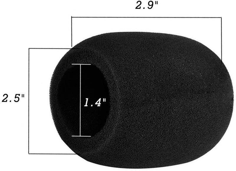 K-H Foam Mic Cover Handheld Microphone Windscreen (Black Pack of 4) - Image 1