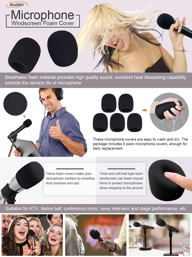 K-H Foam Mic Cover Handheld Microphone Windscreen (Black Pack of 4) - Image 5