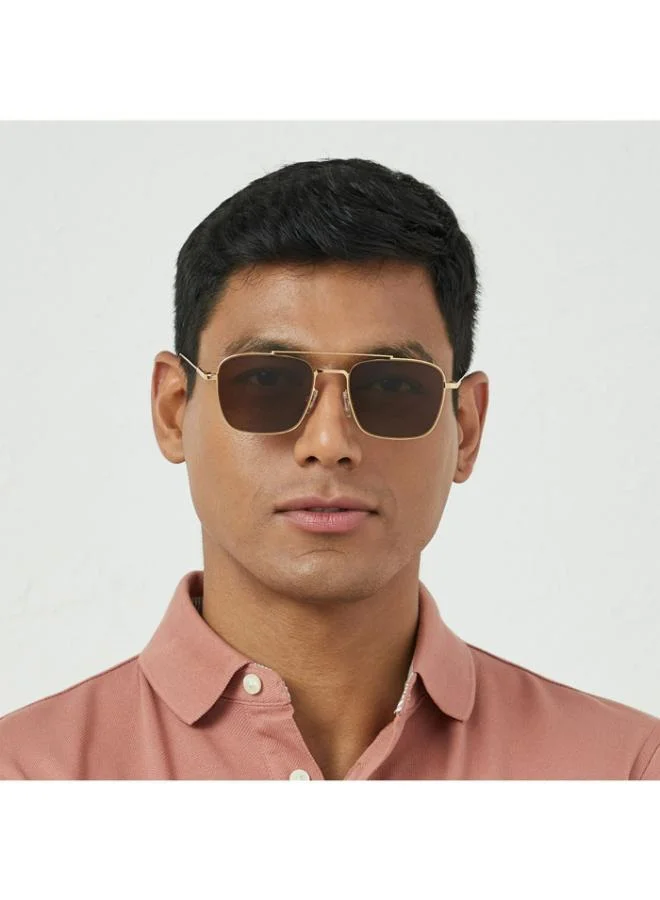 30Sundays VALIANT Men Brown Sunglasses - Frame Material: Metal - Lens Color: Brown- Frame Color: Gold - Full Rim
