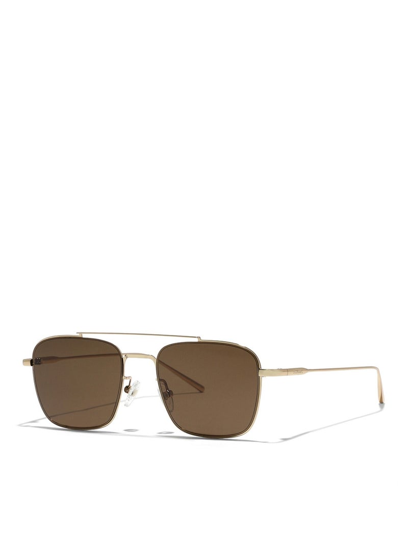 30Sundays - VALIANT Men Brown Sunglasses - Frame Material: Metal - Lens Color: Brown- Frame Color: Gold - Full Rim - Image 1