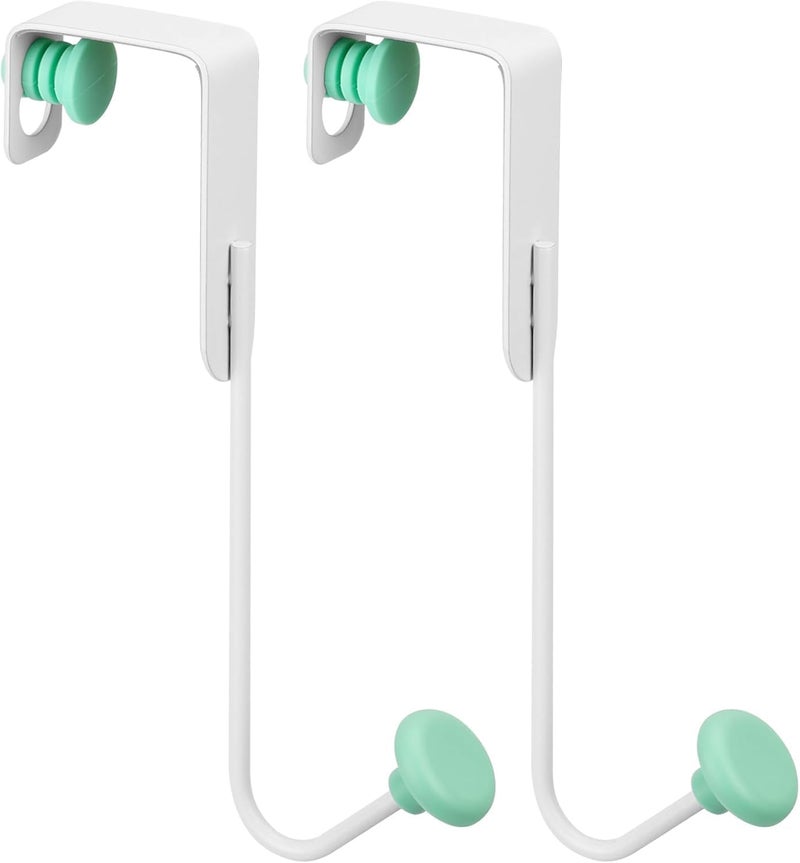 Over The Door Hooks - 2 Pack Adjustable Heavy Duty Hangers with Scratch - Preventing Sponge - Image 1