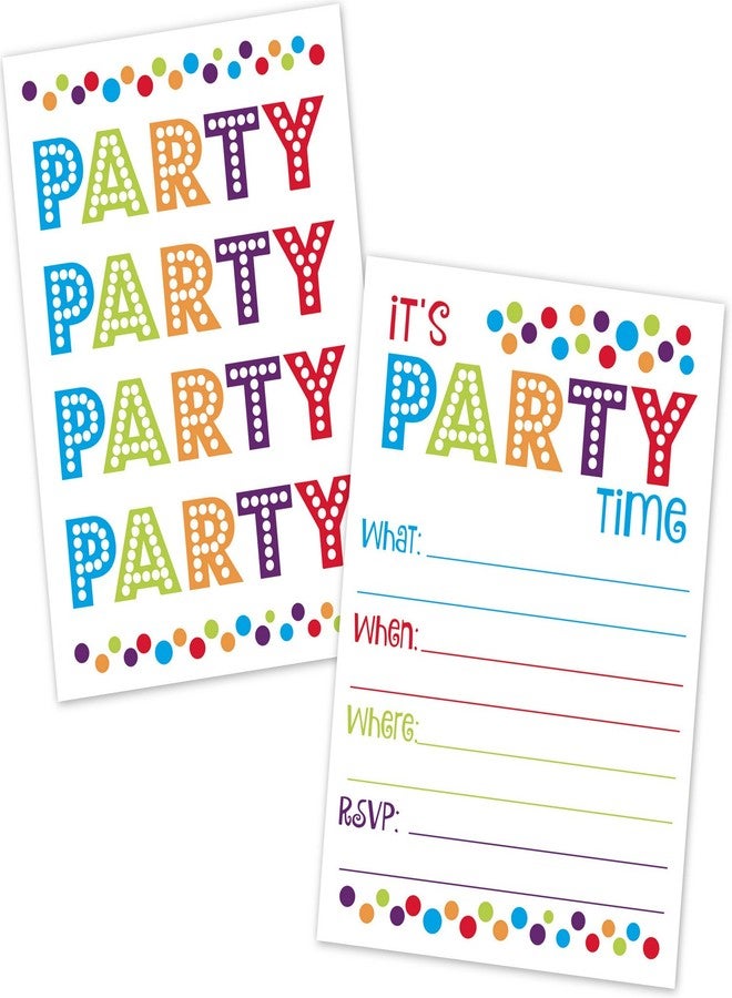 Old Blue Door Invites All Occasion Birthday Party Invitations with Envelopes - Colorful Confetti Polka Dots Design - Kids, Adults, Surprise, Baby Shower, Retirement (20 Count with Envelopes) - Image 2