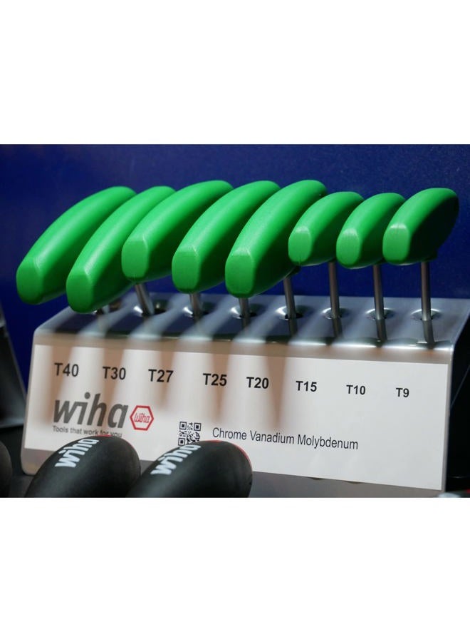 WIHA 36494 Torx Ergonomic Comfort Grip T-Handle T9, T10, T15, T20, T25, T27, T30, T40 x 100mm in Metal Stand, 8-Piece - Image 5