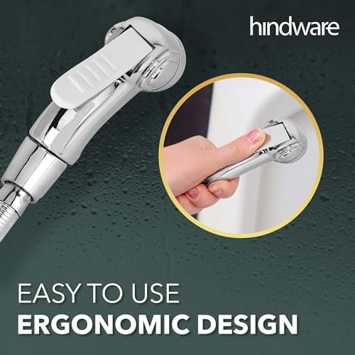 Hindware F160013CP Plastic Health Faucet with PVC Flexible Tube and Wall Hook, Jet Spray for Toilet - Image 3