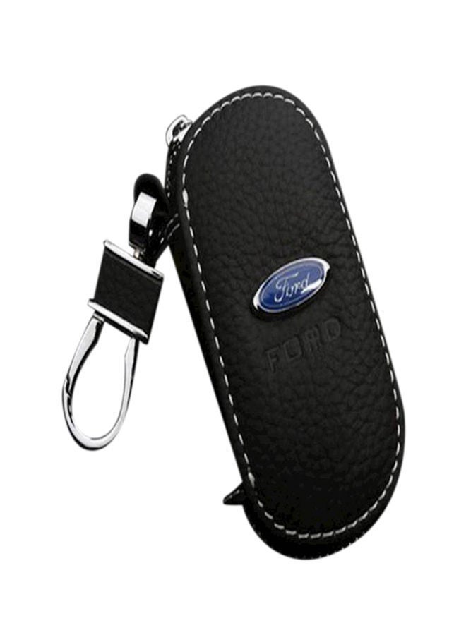 NIBEMINENT Car Key Pack Genuine Leather Zipper Bag Chain