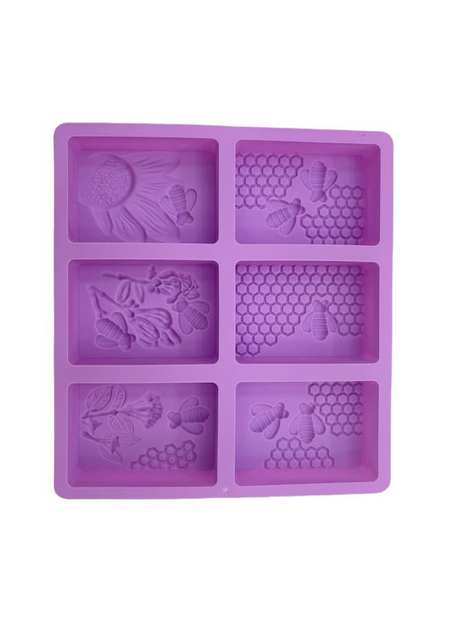Bluejw Soap Silicone Mold Square Soap Mold Handmade Soap Mold Cake Mold 6 Even Handmade Soap Mold Bee Soap Mold - Image 4