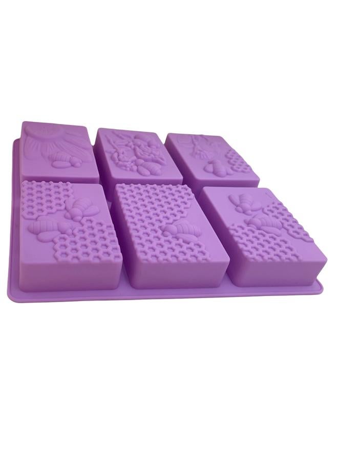 Bluejw Soap Silicone Mold Square Soap Mold Handmade Soap Mold Cake Mold 6 Even Handmade Soap Mold Bee Soap Mold - Image 5