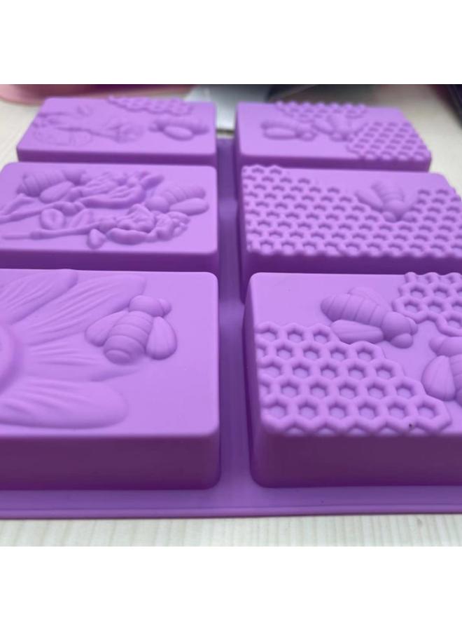 Bluejw Soap Silicone Mold Square Soap Mold Handmade Soap Mold Cake Mold 6 Even Handmade Soap Mold Bee Soap Mold - Image 1