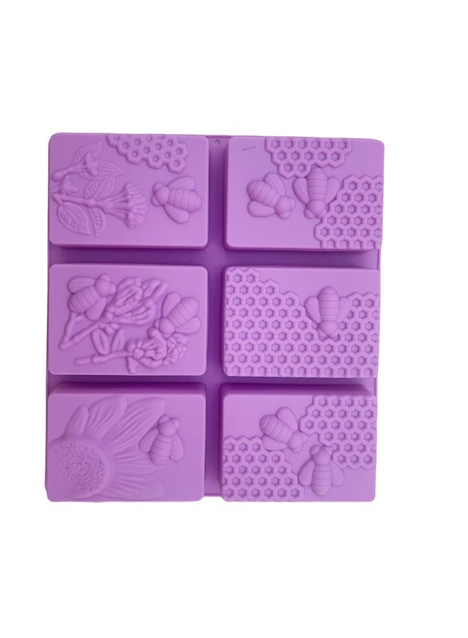 Bluejw Soap Silicone Mold Square Soap Mold Handmade Soap Mold Cake Mold 6 Even Handmade Soap Mold Bee Soap Mold - Image 3