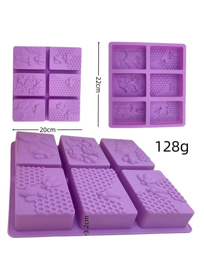Bluejw Soap Silicone Mold Square Soap Mold Handmade Soap Mold Cake Mold 6 Even Handmade Soap Mold Bee Soap Mold - Image 2