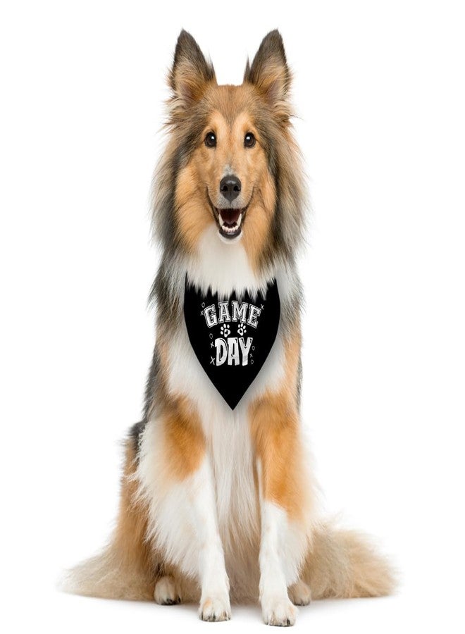 ZPPRJF Game Day Dog Bandana, Black Dog Bandana, Funny Cute Dog Bandana, Pet Dog Triangle Scarf, Pet Dog Scarf Accessories, Gift for Dog Lover, Dog Bandana for Small Medium Large Dogs (D40) - Image 3