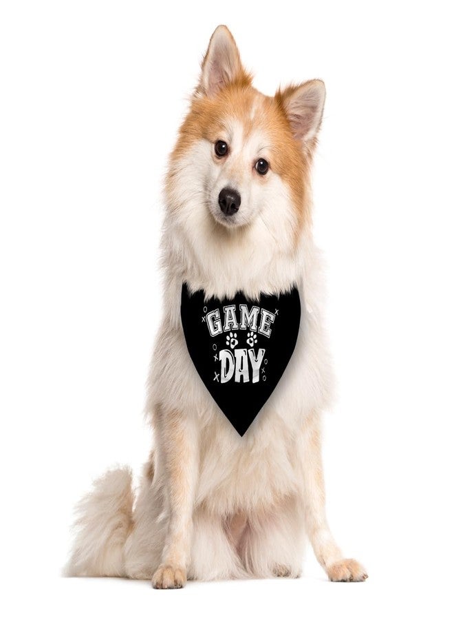 ZPPRJF Game Day Dog Bandana, Black Dog Bandana, Funny Cute Dog Bandana, Pet Dog Triangle Scarf, Pet Dog Scarf Accessories, Gift for Dog Lover, Dog Bandana for Small Medium Large Dogs (D40) - Image 2