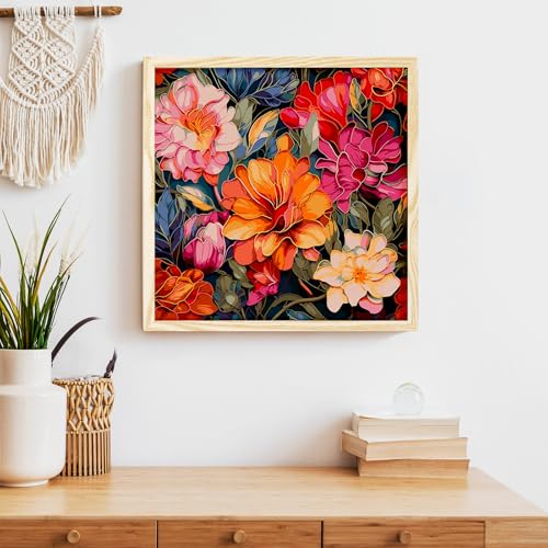 Camocin Paint by Numbers Kit for Adults Beginner Flowers Acrylic Adult Paint by Number Kits on Canvas Flowers Watercolor Oil Number Painting for Adults Perfect for Home Decor Gift 16x16 - Image 3