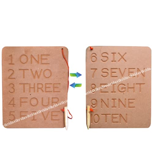 Vikrida Wooden Double Sided Tracing Board, Numbers Tracing Board for Toddler to Preschool - Image 1