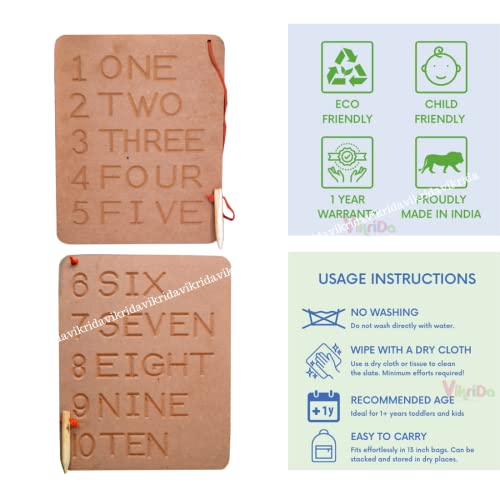 Vikrida Wooden Double Sided Tracing Board, Numbers Tracing Board for Toddler to Preschool - Image 2