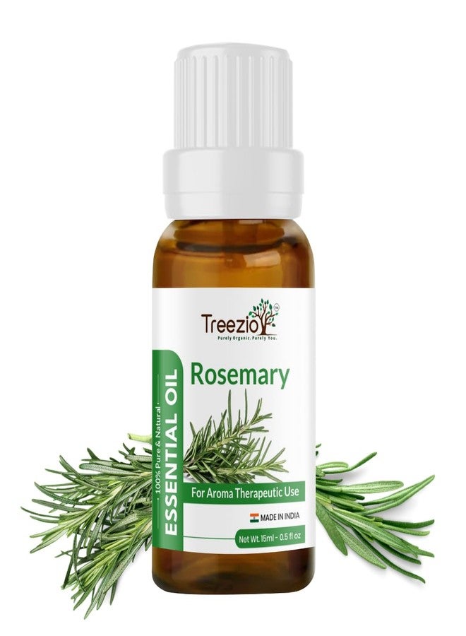 TREEZIO زيت إكليل الجبل العطري من تريزيو للعناية بالشعر والبشرة والعلاج العطري. نقي وطبيعي 100% (15 مل) - Image 1