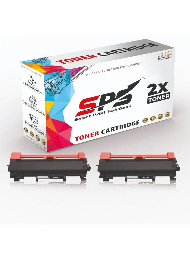 Smart Print Solutions خراطيش حبر متوافقة SPS لطابعة Brother - TN-2500 | 2x أسود | 1200 صفحة - Image 1
