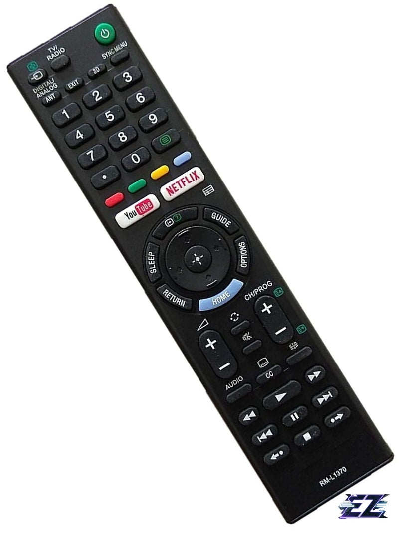 ELTRAZONE RM-L1370 Remote Control Compatible with LCD LED TV Sony YouTube Netflix with battery - Image 2