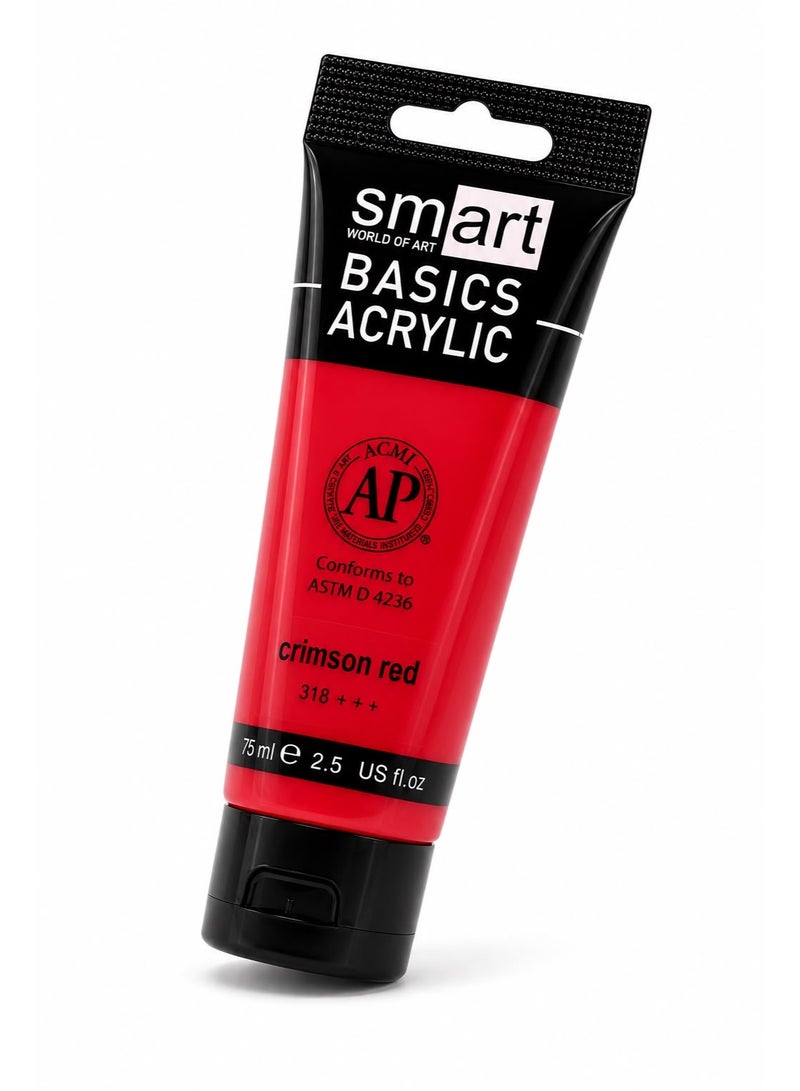 Smart Acrylic 75ml Tube - Crimson red 318+++ - Image 1