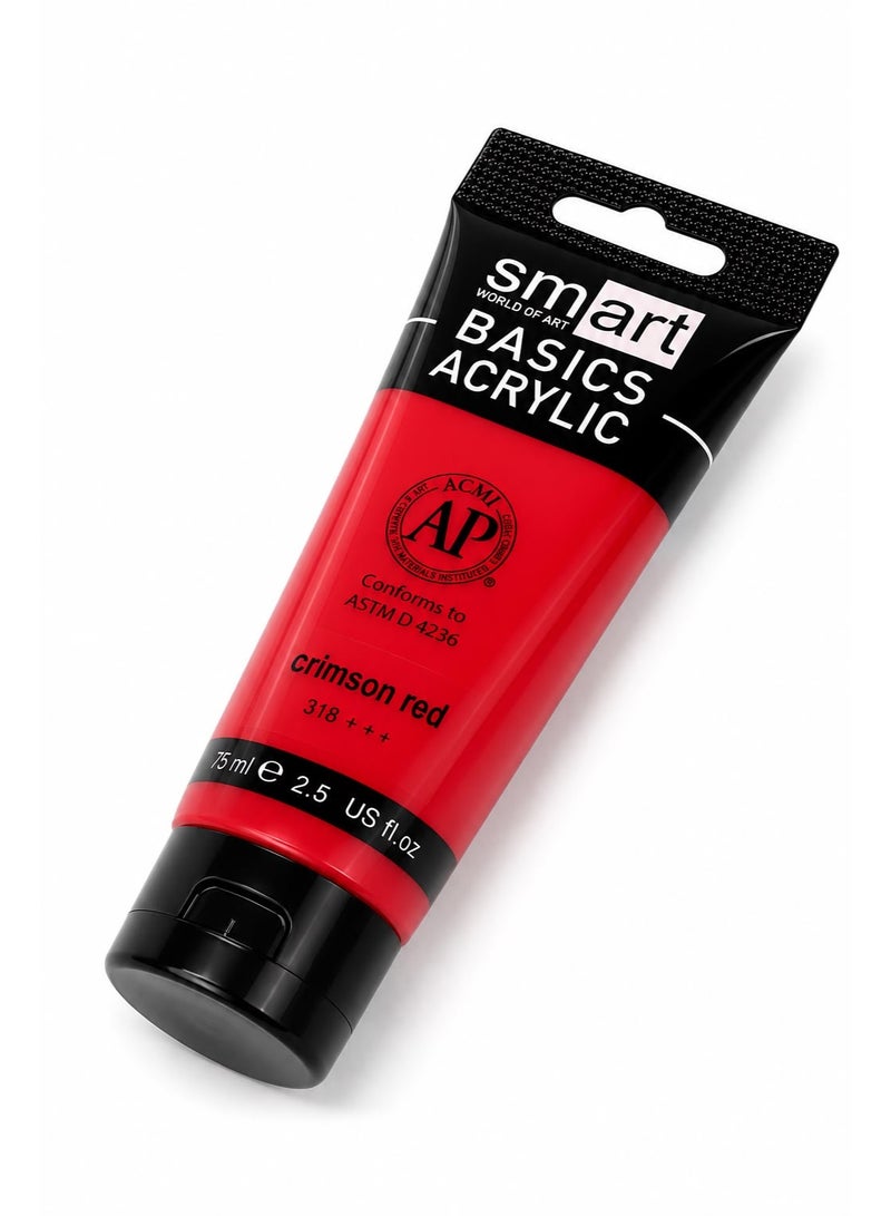 Smart Acrylic 75ml Tube - Crimson red 318+++ - Image 2