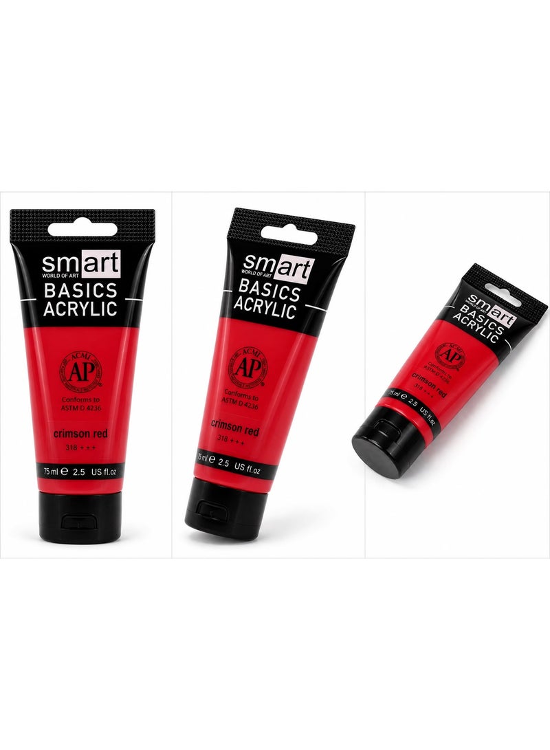 Smart Acrylic 75ml Tube - Crimson red 318+++ - Image 3