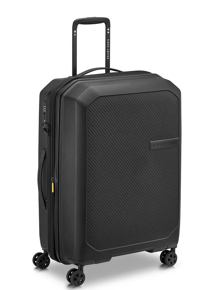 DELSEY Paris Anvers 65 cm Expandable 4 Double-Wheeled Medium Checkin Suitcase Trolley - Black