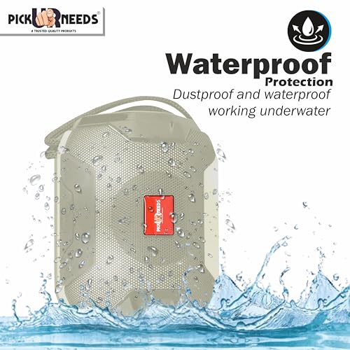 Pick Ur Needs Wireless Mega Bass Portable Bluetooth Speaker | Water Proof | Splash Proof | Premium Speaker Compatible with All Mobile Phone (Grey) - Image 2