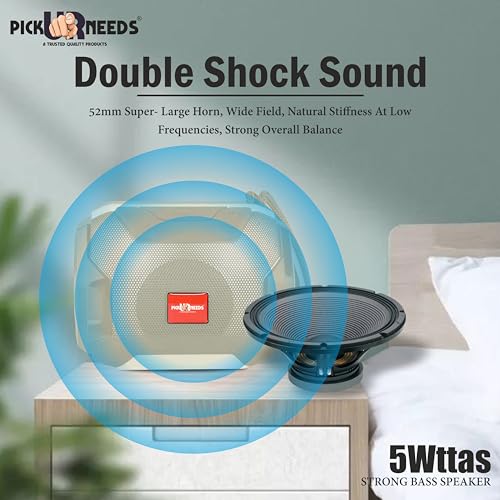 Pick Ur Needs Wireless Mega Bass Portable Bluetooth Speaker | Water Proof | Splash Proof | Premium Speaker Compatible with All Mobile Phone (Grey) - Image 4